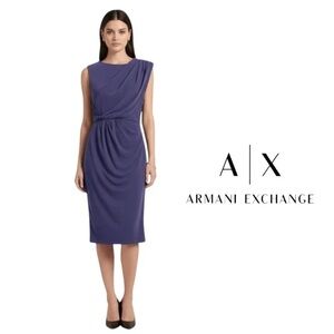 Armani Exchange Women's Deep Purple Midi Dress